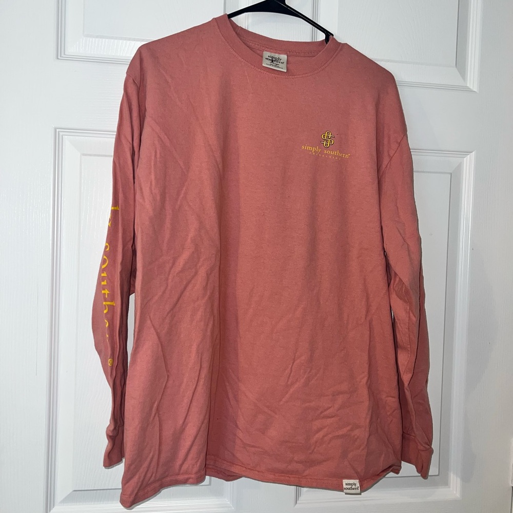 Simply Southern Pink Long Sleeve Cat Tee - Picture 2 of 2